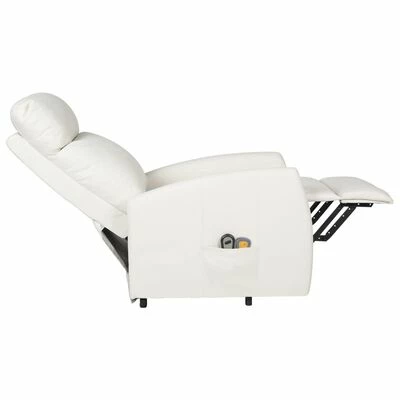 VidaXL Fauteuil inclinable de massage Crème Similicuir 6 VidaXL Fauteuil inclinable de massage Crème Similicuir – Image 6