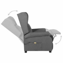 VidaXL Fauteuil de massage inclinable Gris clair Tissu -Fauteuils électriques Soldes image 6 329649