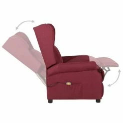 VidaXL Fauteuil de massage inclinable Rouge bordeaux Tissu -Fauteuils électriques Soldes image 6 329652