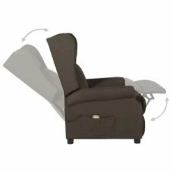 VidaXL Fauteuil de massage inclinable Marron foncé Tissu -Fauteuils électriques Soldes image 6 329654