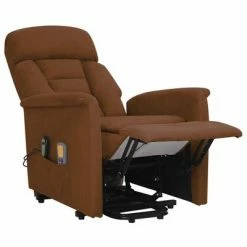 VidaXL Fauteuil inclinable de massage Marron Tissu microfibre -Fauteuils électriques Soldes image 6 329665