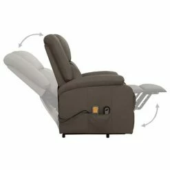 VidaXL Fauteuil inclinable de massage Gris Similicuir -Fauteuils électriques Soldes image 6 329695