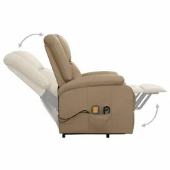 VidaXL Fauteuil inclinable de massage Cappuccino Similicuir -Fauteuils électriques Soldes image 6 329698