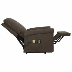 VidaXL Fauteuil de massage inclinable Marron foncé Tissu 11 VidaXL Fauteuil de massage inclinable Marron foncé Tissu -Fauteuils électriques Soldes image 6 329734