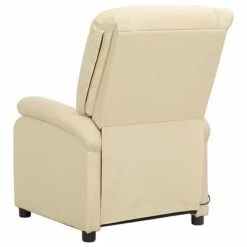 VidaXL Fauteuil de massage inclinable Crème Cuir véritable -Fauteuils électriques Soldes image 6 337053