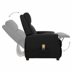 VidaXL Fauteuil de massage inclinable Noir Similicuir -Fauteuils électriques Soldes image 6 338843