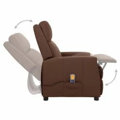 VidaXL Fauteuil de massage inclinable Marron Similicuir -Fauteuils électriques Soldes image 6 338844