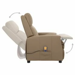 VidaXL Fauteuil de massage inclinable Cappuccino Similicuir -Fauteuils électriques Soldes image 6 338845