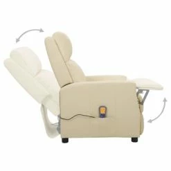VidaXL Fauteuil de massage inclinable Crème Similicuir -Fauteuils électriques Soldes image 6 338846