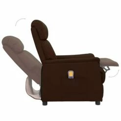 VidaXL Fauteuil de massage inclinable Marron Similicuir -Fauteuils électriques Soldes image 6 338858