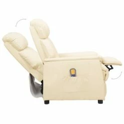 VidaXL Fauteuil de massage inclinable Crème Similicuir -Fauteuils électriques Soldes image 6 338860
