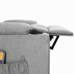 VidaXL Fauteuil de massage inclinable Gris clair Tissu 11 VidaXL Fauteuil de massage inclinable Gris clair Tissu -Fauteuils électriques Soldes image 6 339092