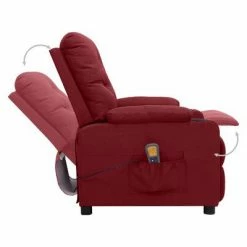 VidaXL Fauteuil de massage inclinable Rouge bordeaux Tissu -Fauteuils électriques Soldes image 6 339115