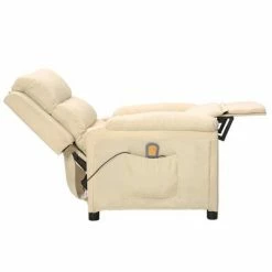 VidaXL Fauteuil de massage inclinable Crème Tissu -Fauteuils électriques Soldes image 6 342360