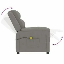 VidaXL Fauteuil de massage inclinable Gris clair Velours -Fauteuils électriques Soldes image 6 342388