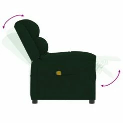 VidaXL Fauteuil de massage inclinable Vert foncé Velours -Fauteuils électriques Soldes image 6 342390