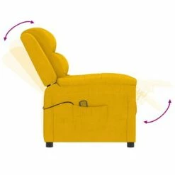 VidaXL Fauteuil de massage inclinable Jaune Velours 11 VidaXL Fauteuil de massage inclinable Jaune Velours -Fauteuils électriques Soldes image 6 342395