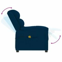 VidaXL Fauteuil de massage inclinable Bleu Velours -Fauteuils électriques Soldes image 6 342398