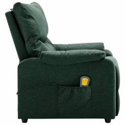 VidaXL Fauteuil de massage inclinable Vert foncé Tissu -Fauteuils électriques Soldes image 6 342464