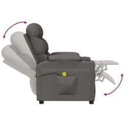 VidaXL Fauteuil de massage inclinable Gris foncé Tissu 11 VidaXL Fauteuil de massage inclinable Gris foncé Tissu -Fauteuils électriques Soldes image 6 348083