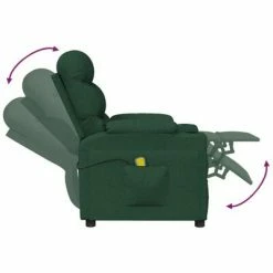 VidaXL Fauteuil de massage inclinable Vert foncé Tissu -Fauteuils électriques Soldes image 6 348088