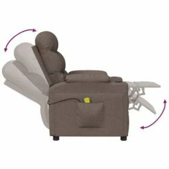 VidaXL Fauteuil de massage inclinable Taupe Tissu -Fauteuils électriques Soldes image 6 348090