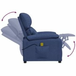 VidaXL Fauteuil inclinable de massage Bleu Tissu -Fauteuils électriques Soldes image 6 348478