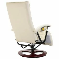 VidaXL Fauteuil de massage Blanc crème Similicuir -Fauteuils électriques Soldes image 6 60312
